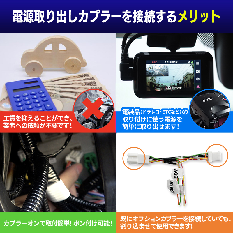 N-BOX N-BOXカスタムJF5 JF6 対応 電源取り出しオプションカプラー_製品取付後のメリット説明画像